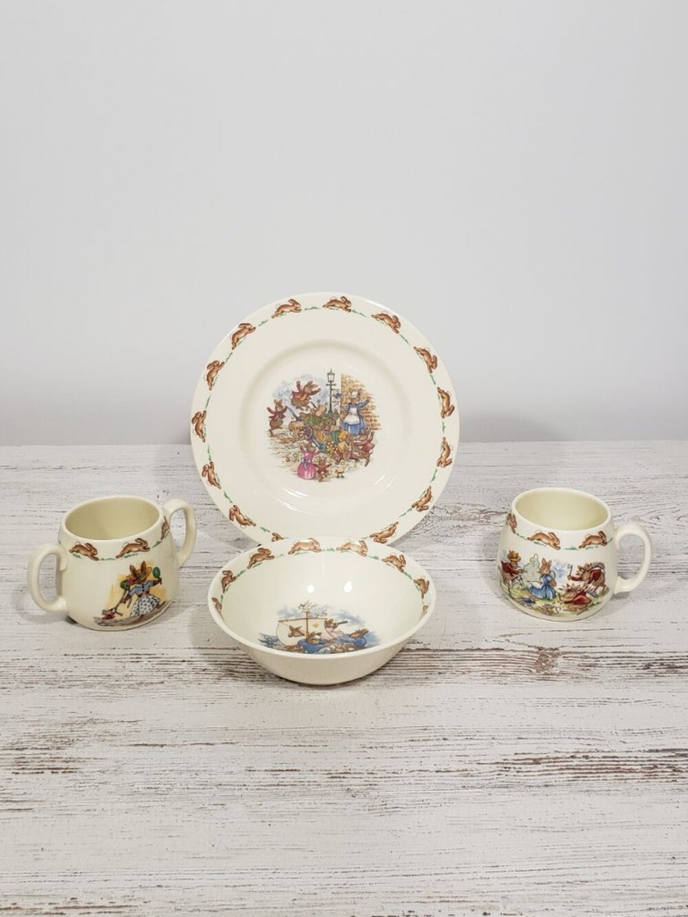 Royal Doulto  English Fine Bone China  Beatrix Potter Bunnykins Child's Dish Set
